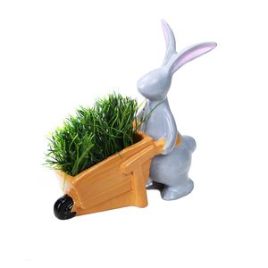 نقد و بررسی گلدان به همراه سبزه مصنوعی لیلپار طرح خرگوش مدل OMD-0066 توسط خریداران