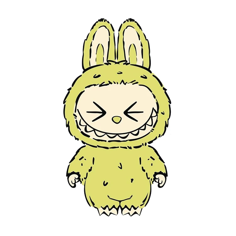 استیکر پارچه و لباس پاد آفرین مدل عروسک لبوبو Labubu کد S2033