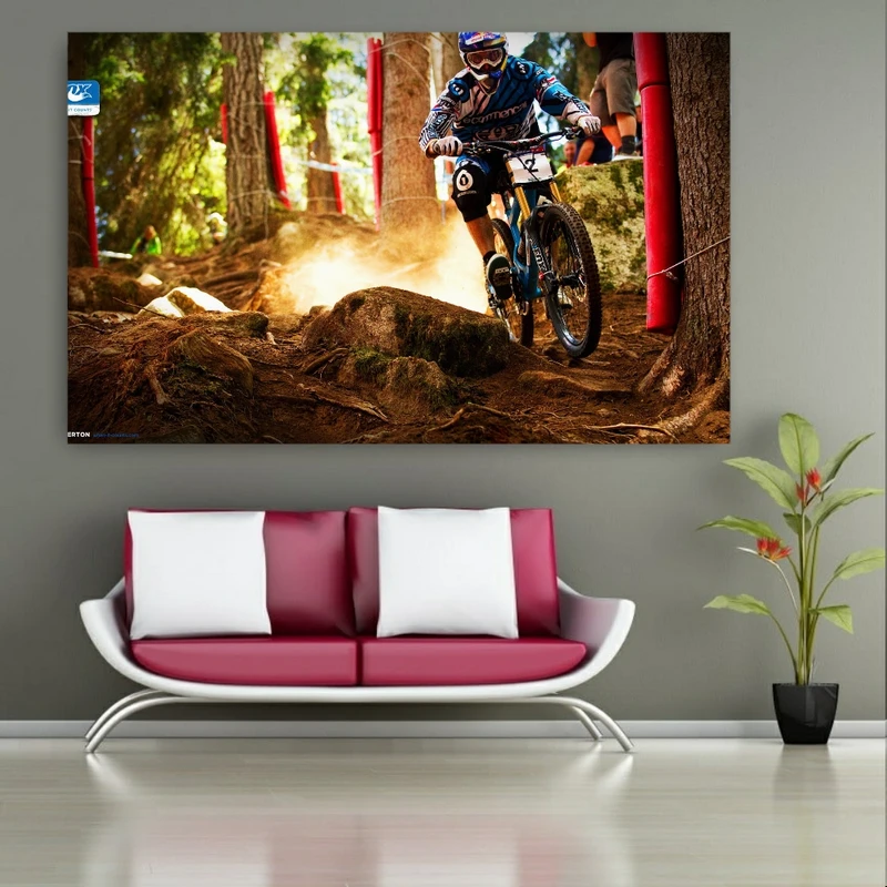 تابلو بوم طرح دوچرخه حرفه ای در کوهستان مدل SDB909