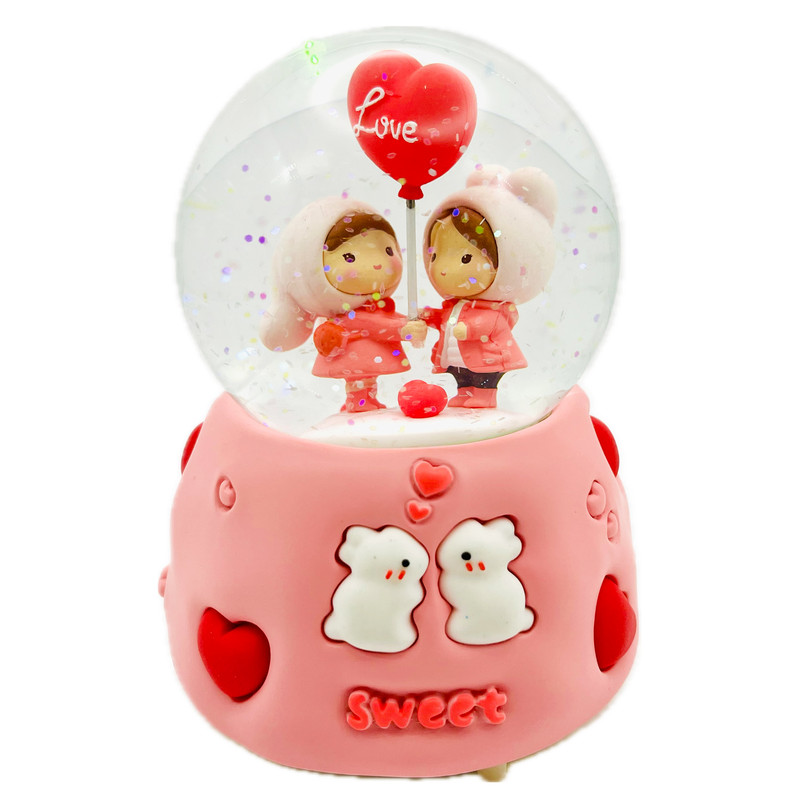 گوی موزیکال مدل پمپی مدیوم Sweet طرح عشق خرگوشی کد MPA16230.9