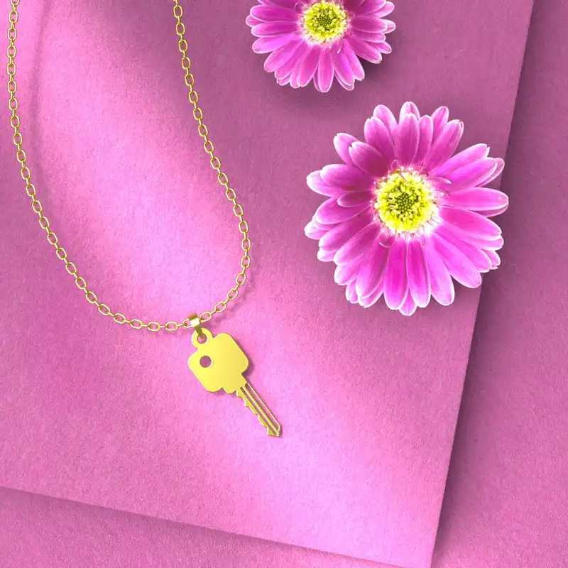 گردنبند طلا 18 عیار زنانه مدوپد مدل کلید کد D3-1-1155