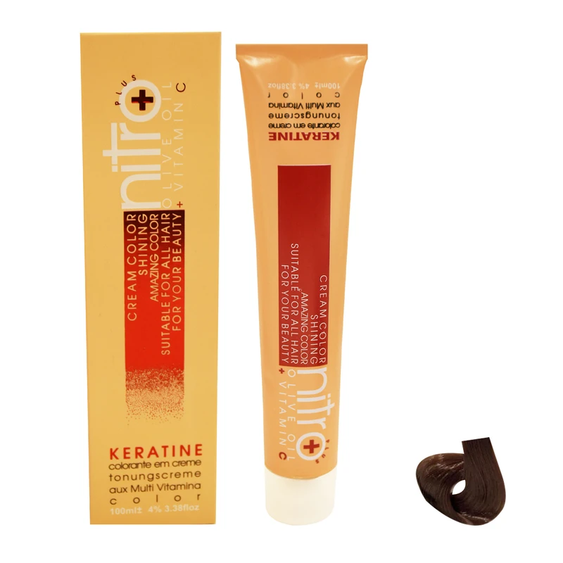  رنگ مو نیترو سری Keratine شماره 6.65 حجم 100 میلی لیتر رنگ بلوند تنباکویی تیره