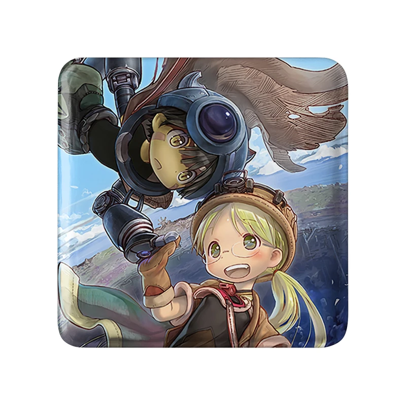 مگنت خندالو طرح ریگ و ریکو انیمه ساخته شده پرتگاه Made in Abyss  مدل مربعی کد 22075