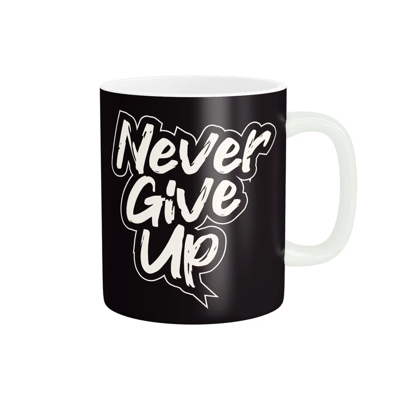 ماگ پاد آفرین طرح جمله انگیزشی  Never give up کد 2005