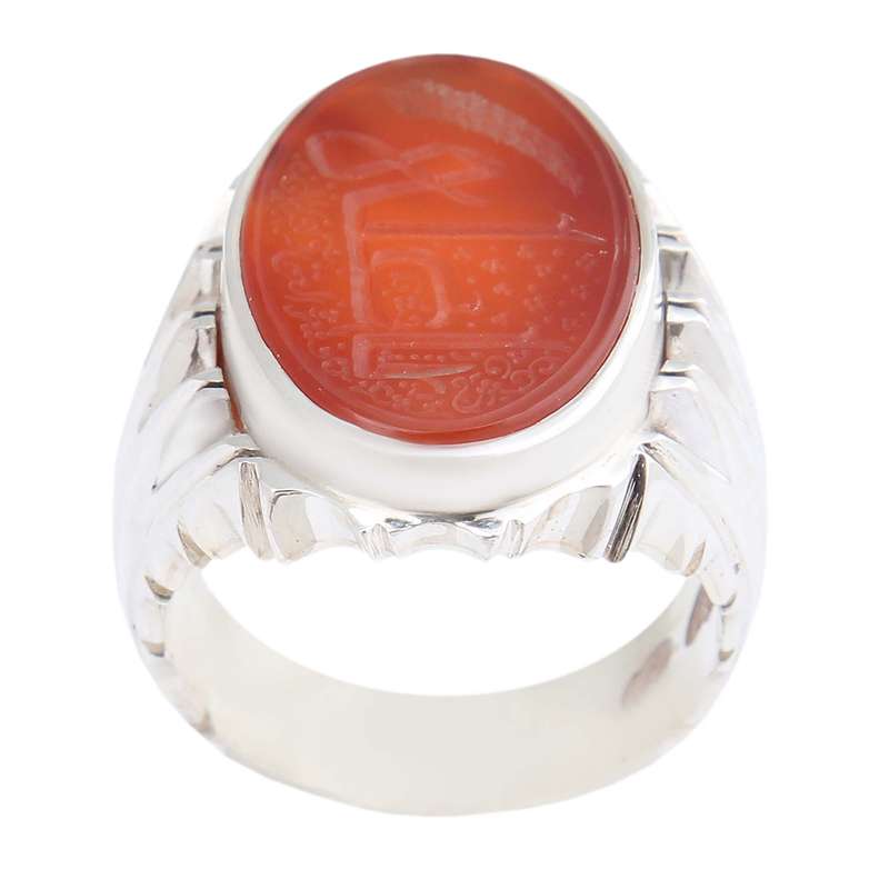 انگشتر نقره مردانه مدل سنگ عقیق کد AM_2488