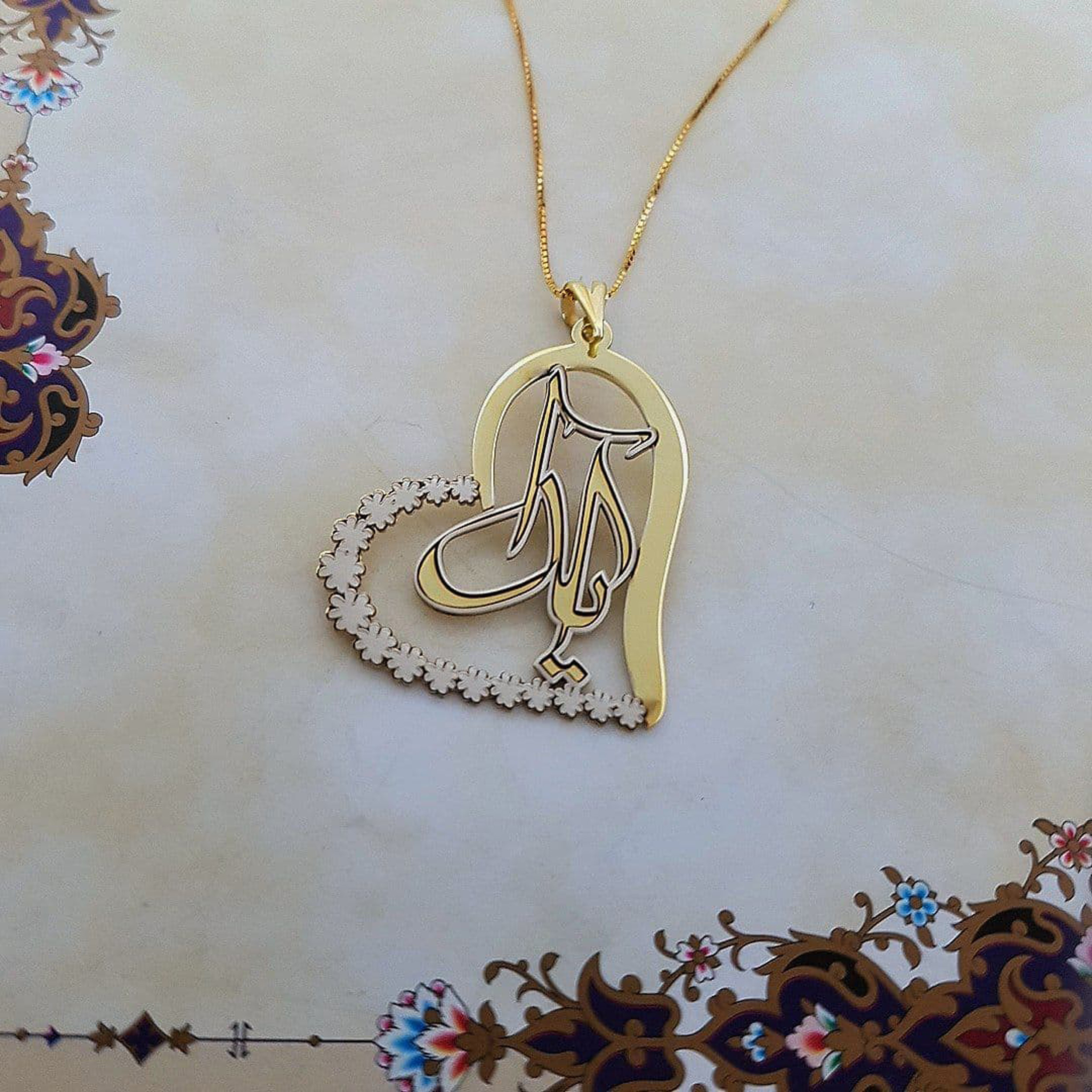 گردنبند نقره زنانه ترمه 1 طرح ایدا کد mas 00574