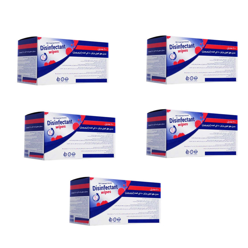 دستمال مرطوب ردبری مدل آنتی باکتریال مجموعه 5 عددی