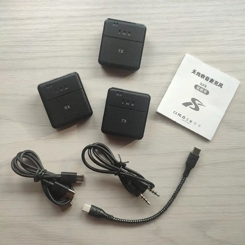 ست میکروفن یقه ای مدل SX9 Dual Mic Type-C مجموعه 3 عددی