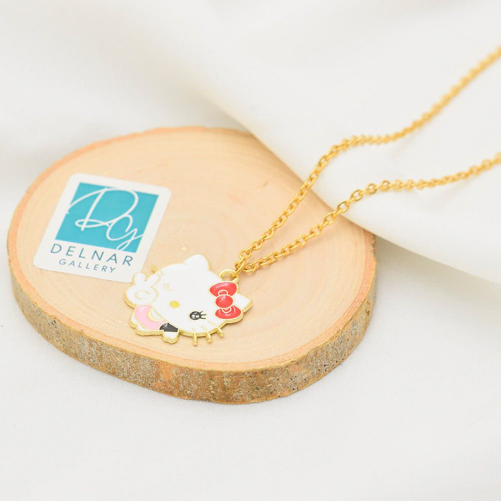 گردنبند دخترانه دلنار گالری مدل کیتی و پاپیون گردنبند دخترانه دلنار گالری مدل کیتی و پاپیون