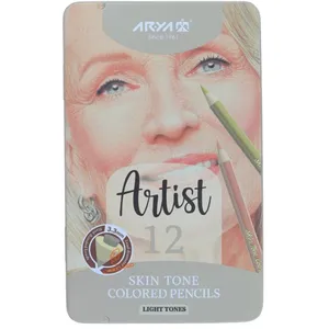 مداد رنگی 12 رنگ آریا مدل رنگ پوست روشن