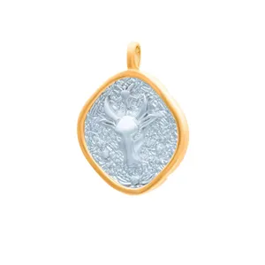 آویز گردنبند طلا 18 عیار زنانه گالری روبی مدل طلا و نقره ماه تولد اردیبهشت