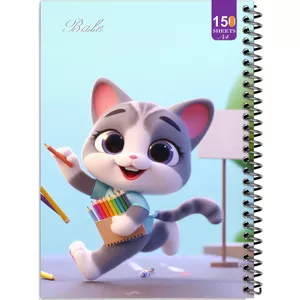 دفتر نقاشی 150 برگ انتشارات  بله مدل رحلی طرح فانتزی گربه نقاش کد A4-P244