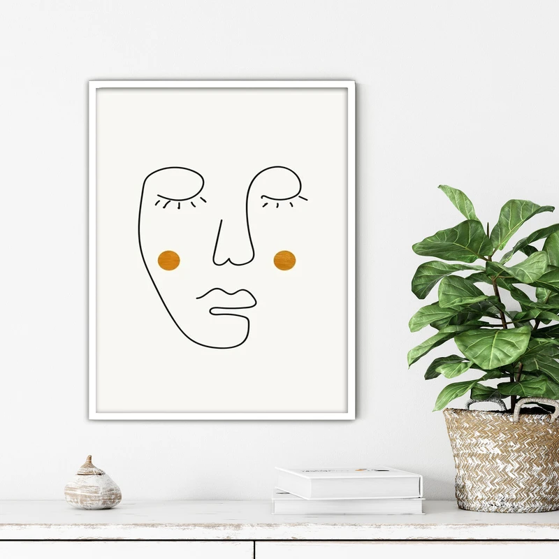 تابلو آتریسا طرح لاین آرت مدرن مدل ATFL99 فریم سفید