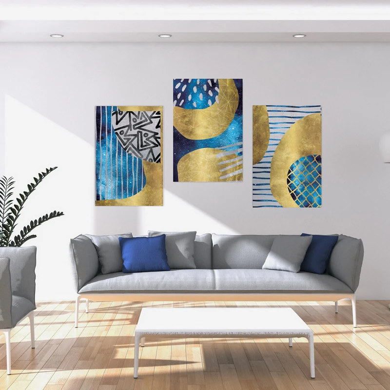 تابلو شاسی بکلیت طرح نقاشی مدرن مدل SH-1868 مجموعه 3 عددی