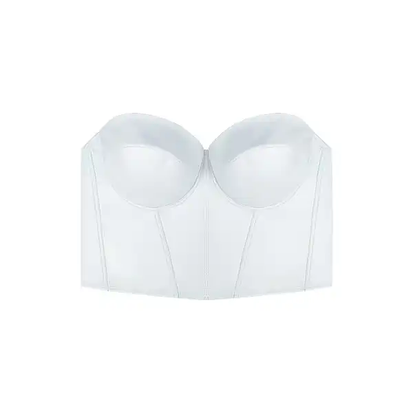 نیم تنه زنانه  وایت لیدی مدل دکلته چرم کد 16 -79071 رنگ سفید