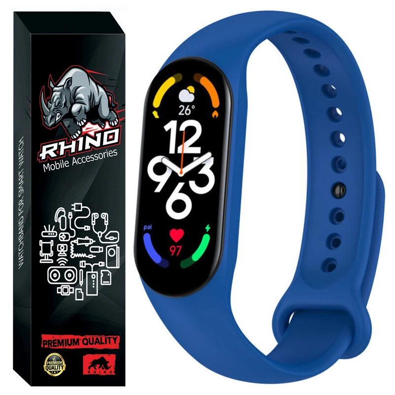 بند راینو مدل Silicone مناسب برای مچ بند هوشمند شیائومی Mi Band 7