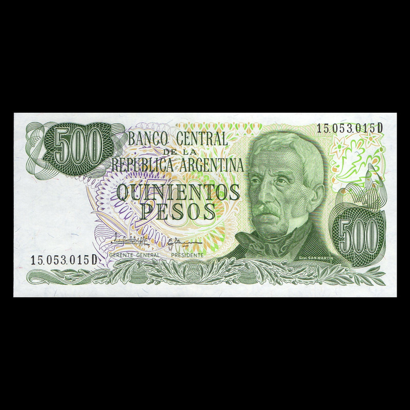 اسکناس تزئینی طرح کشور آرژانتین مدل 500 پزو 1983 UNC