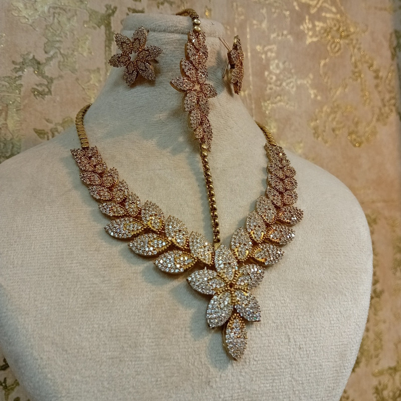 نیم ست نقره زنانه مدل فلاور