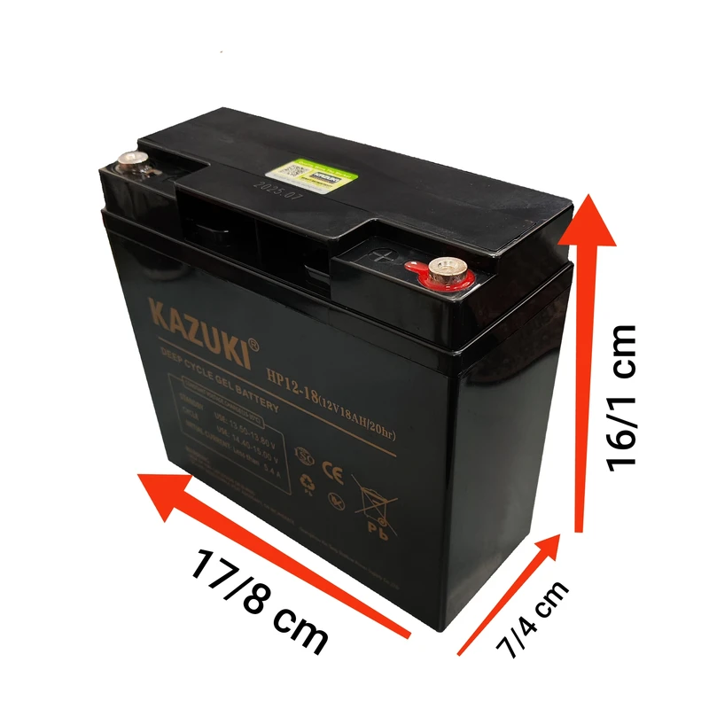 عکس شماره 3 : باتری ups با ولتاژ 12 ولت و شدت جریان 18 آمپرساعت کازوکی مدل hp12-18gel