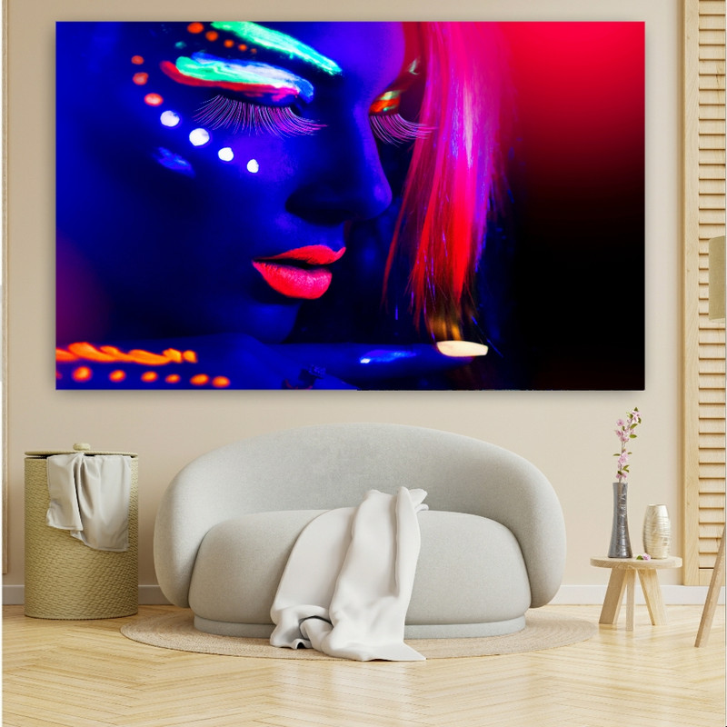 تابلو بوم طرح چرم مخمل مدل چهره شاین کد BM135