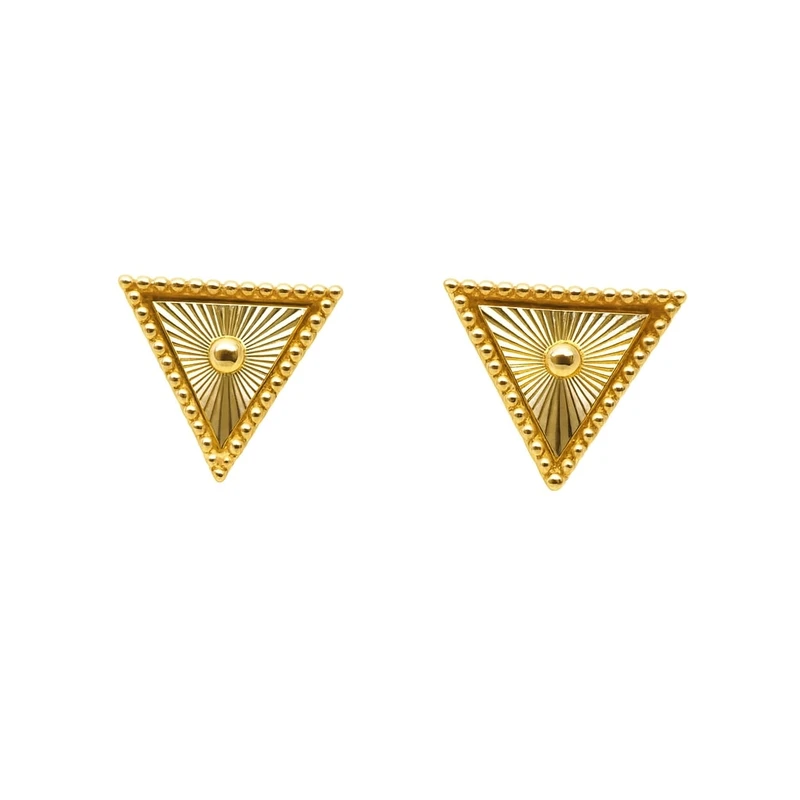 گوشواره میخی طلا 18 عیار زنانه مان گالری مدل مثلث کد E-500000