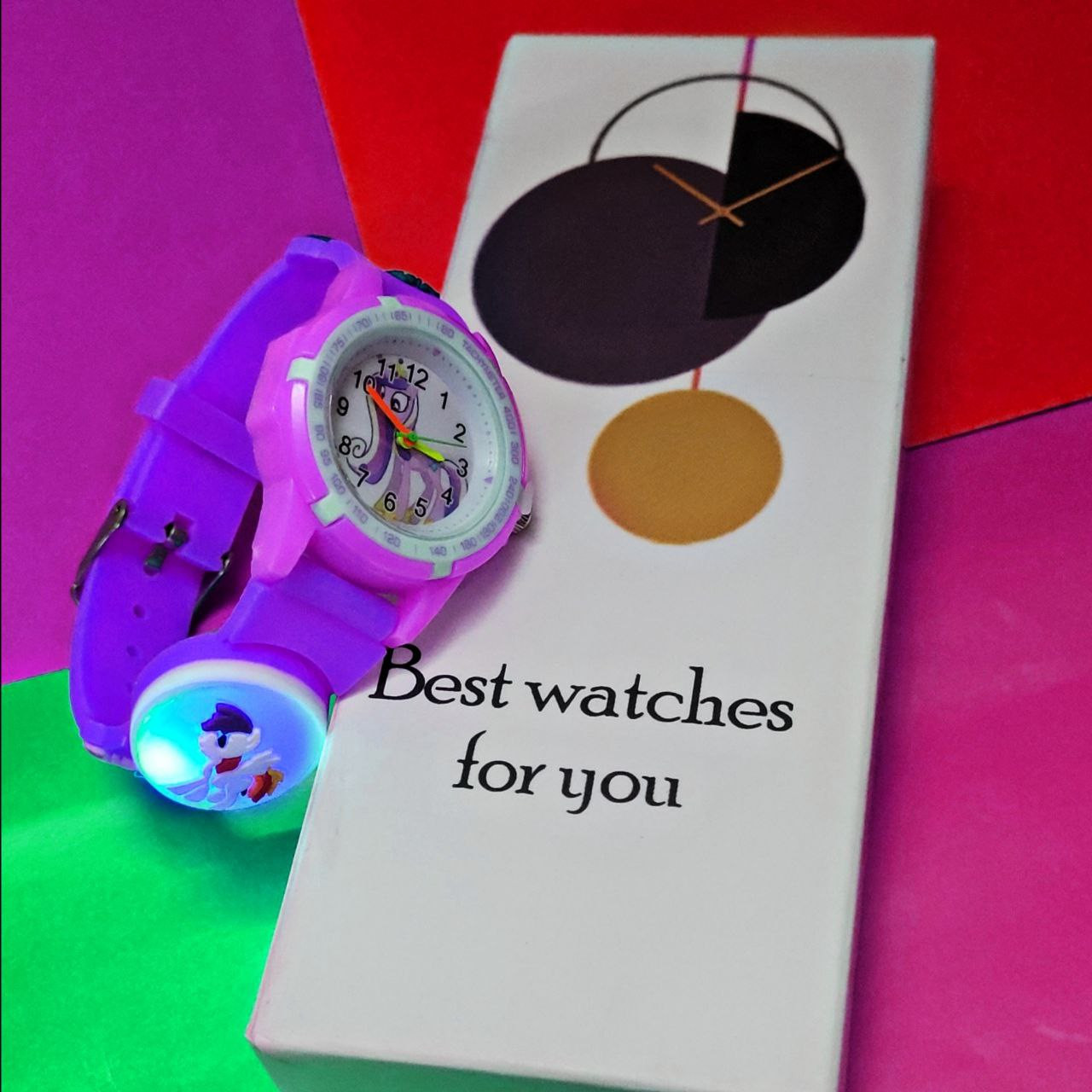 ساعت مچی عقربه ای بچگانه مدل چراغدار 010