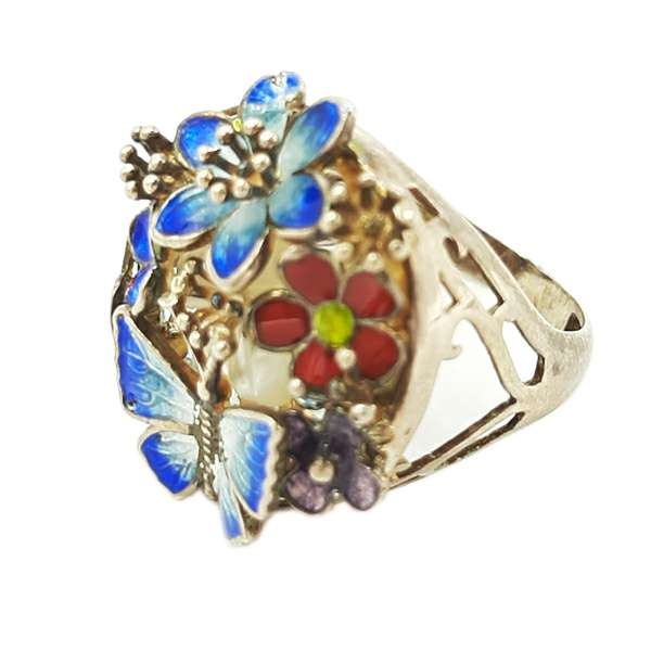 انگشتر نقره زنانه مدل نگارگری