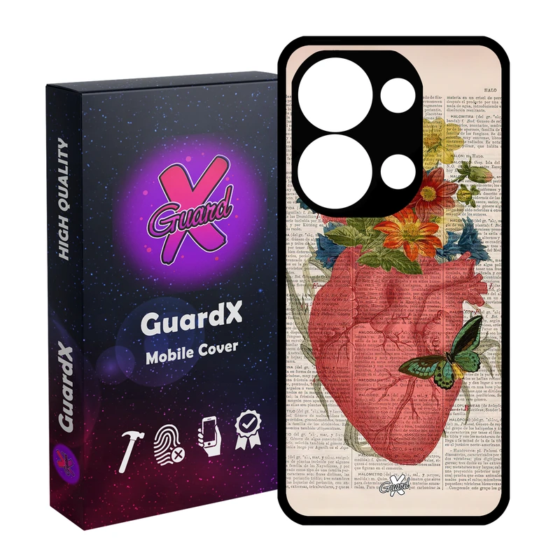 کاور گارد ایکس طرح قلب مدل قاب Glass10505 مناسب برای گوشی موبایل شیائومی Poco X6 5G / Note 13 Pro 5G