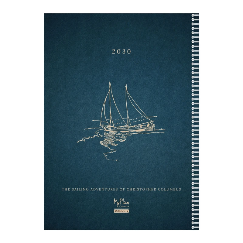 دفتر مشق 50 برگ مای پلن طرح قایق مدل صفحات شماره دار کد F1301