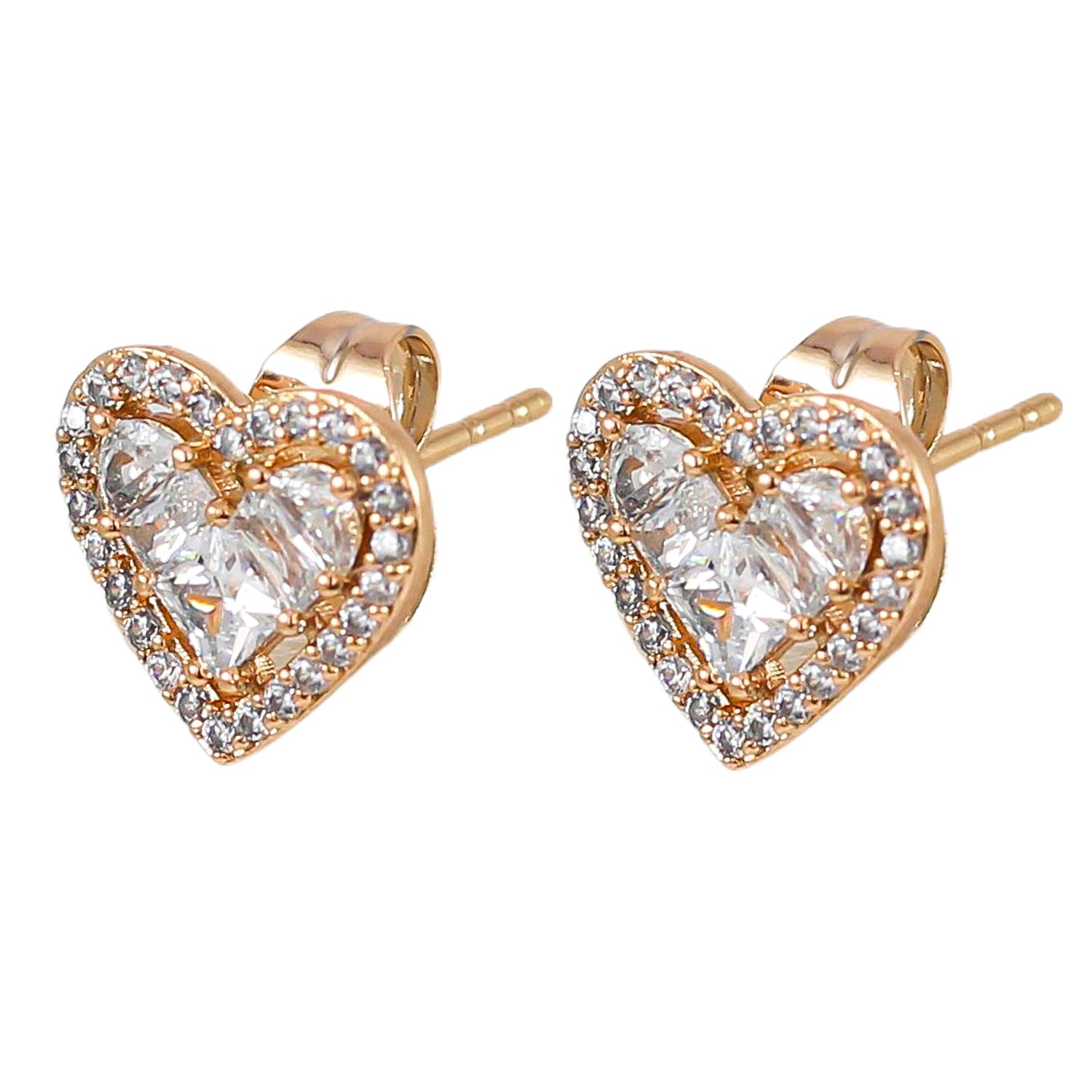 گوشواره زنانه ژوپینگ مدل قلب کد AAC880 -  - 1