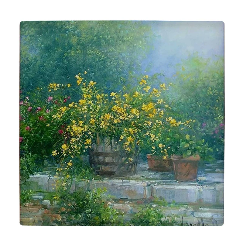 زیر لیوانی  طرح نقاشی بوته های گل کد    6229798_5858