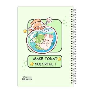 دفتر مشق 60 برگ آی چاپ مدل پاستیلی کیوت کد 380