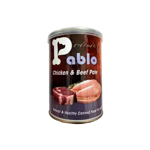 کنسرو غذای سگ پابلو مدل گوشت گوساله و مرغ وزن 400 گرم