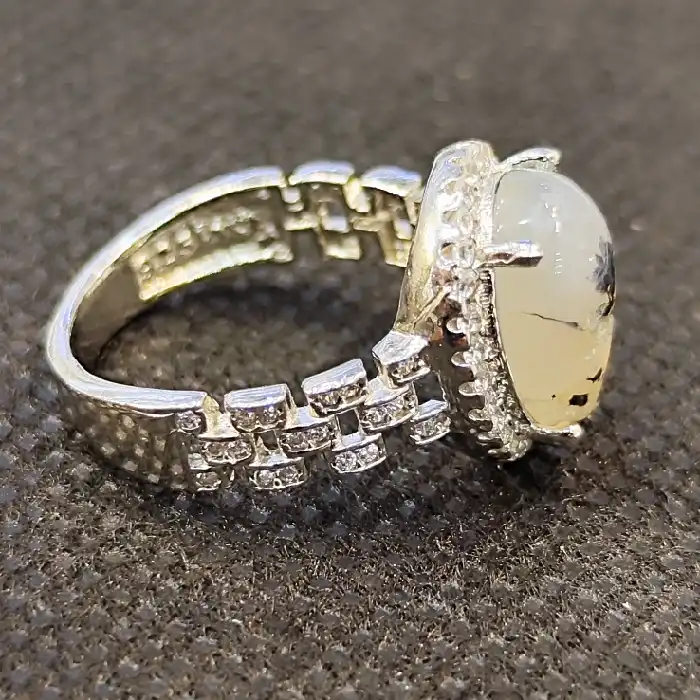 انگشتر نقره زنانه مدل سنگ عقیق شجر کد 741