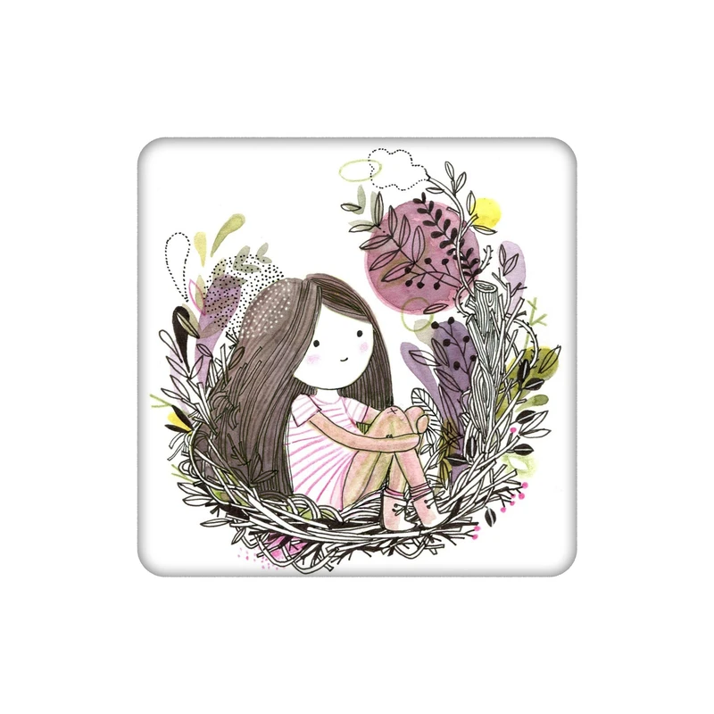 زیرلیوانی طرح دختر بچه فانتزی کد    5376528