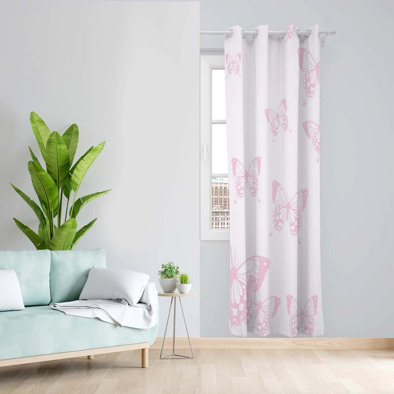 پرده طرح پروانه مدل مخمل پانچی کد 1568a z سایز 140x200 سانتی متر