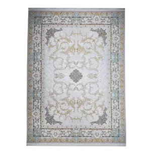 فرش ماشینی فرش مارکت تریتا مدل آرمان کد fm1200 61 زمینه نقره ای 