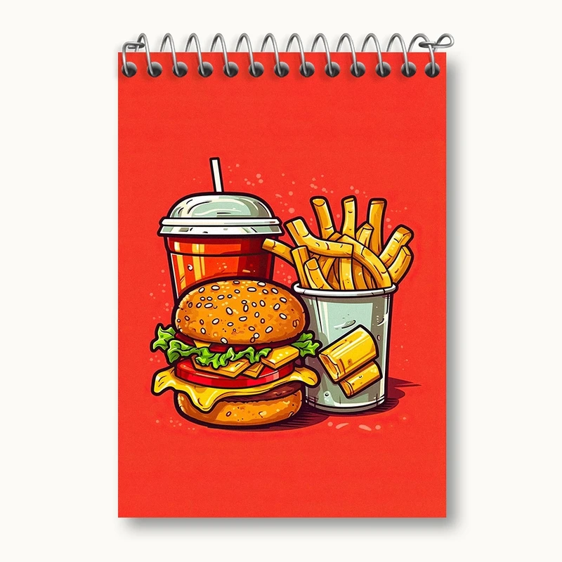 دفتر یادداشت 50 برگ خندالو مدل فست فود (Fast Food) کد 36556