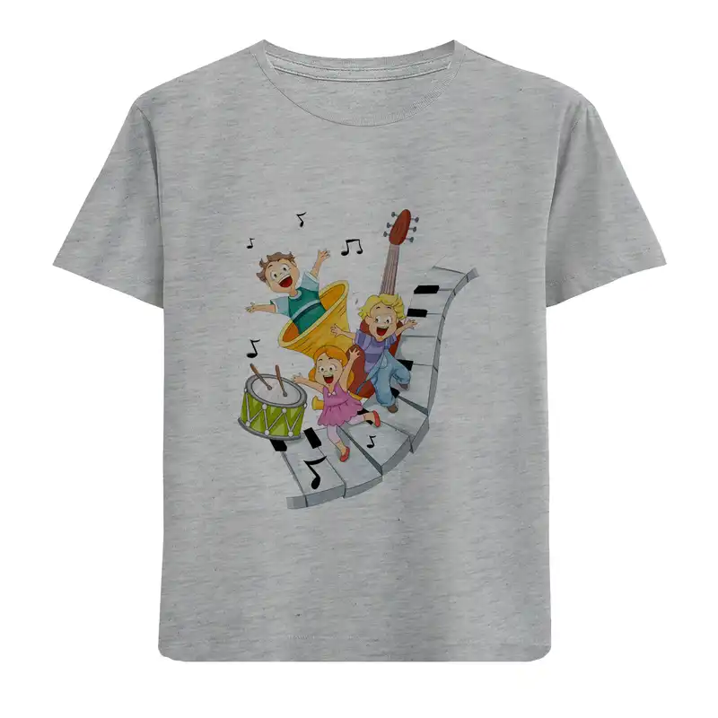 تی شرت آستین کوتاه بچگانه مدل نوازندگان D374