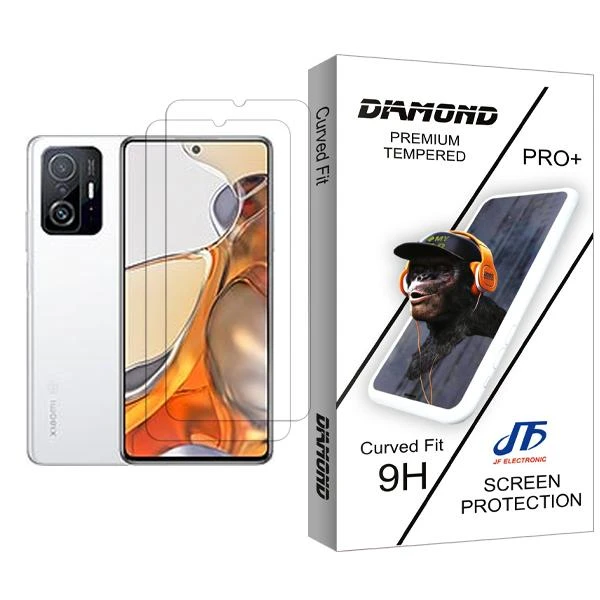 محافظ صفحه نمایش جی اف مدل Diamond Glass MIX002 مناسب برای گوشی موبایل شیائومی 11T Pro بسته دو عددی