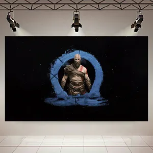 تابلو بوم مدل چرم مخمل طرح گیم God Of War Ragnarok کد AR3990