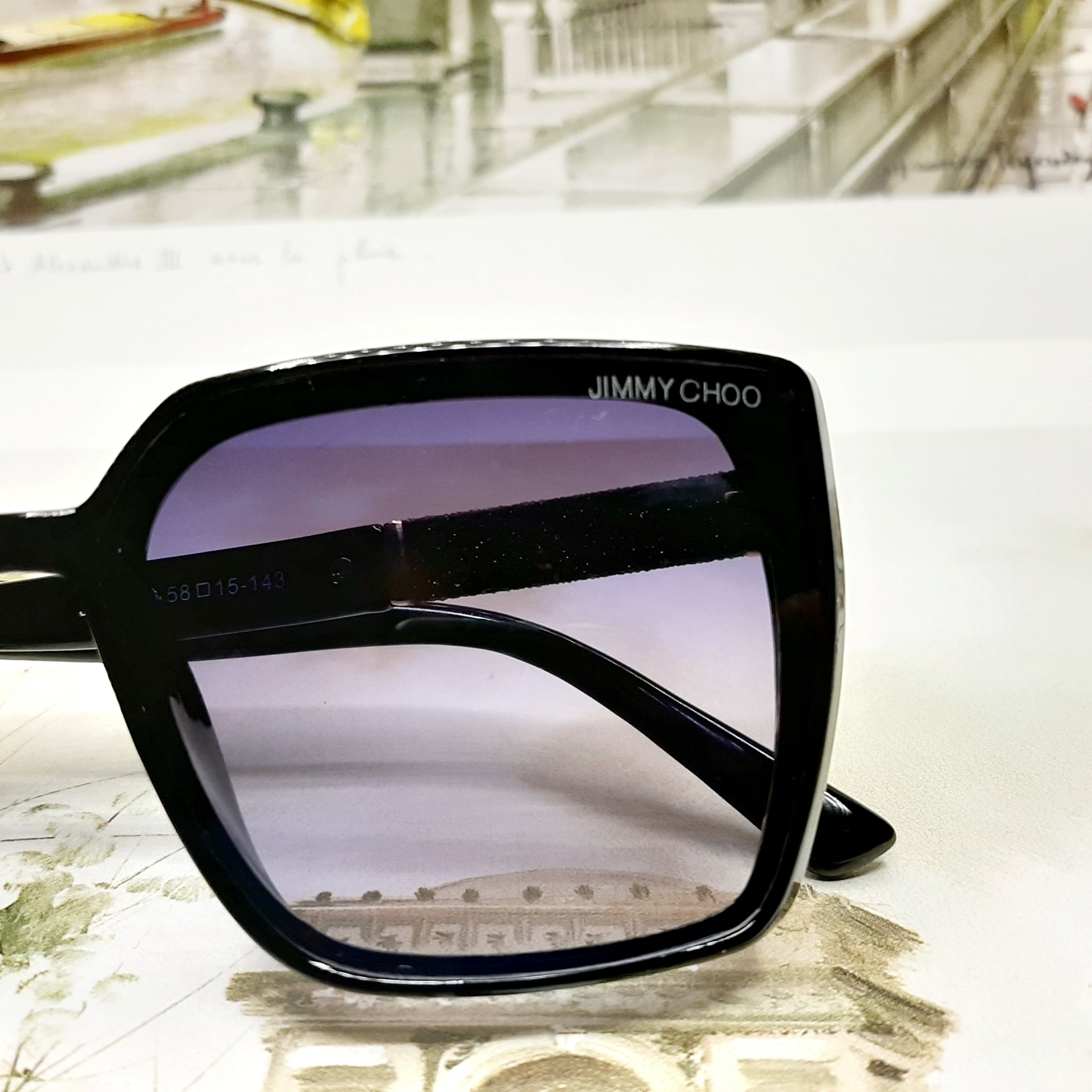 عینک آفتابی زنانه جیمی چو مدل JC1001blpu -  - 6