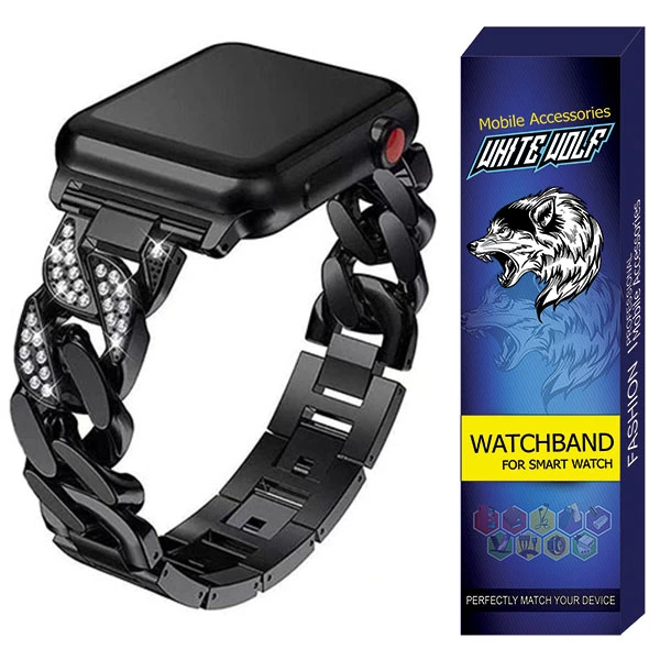 بند وایت ولف مدلWB- Diamond  مناسب برای اپل واج سری SE 2021 / SE 2022 / SE 2023 سایز 40 میلی متر