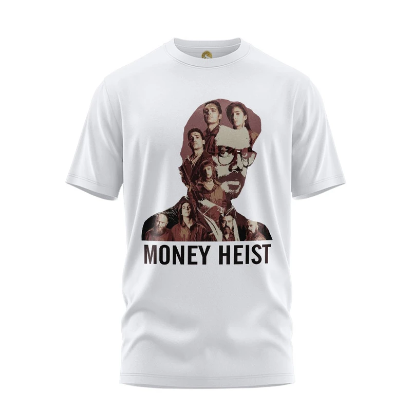 تی شرت آستین کوتاه زنانه هومرو مدل TW387 طرح سریال خانهٔ کاغذی Money Heist
