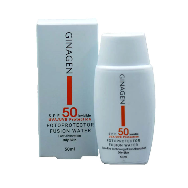 کرم ضدآفتاب بی‌رنگ ژیناژن مدل SPF50، مناسب پوست‌های چرب، حجم 50 میلی‌لیتر