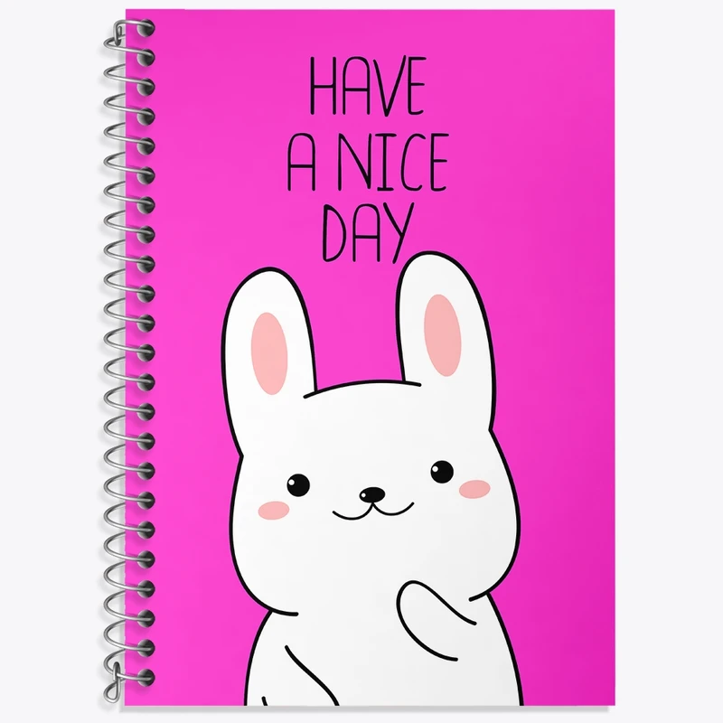 دفتر زبان 50 برگ خندالو مدل سه خط طرح خرگوش بامزه کد N1347