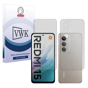 VWK Tough model matte screen protector suitable for Xiaomi Redmi 15 4G mobile phone Along with the phone back protector 