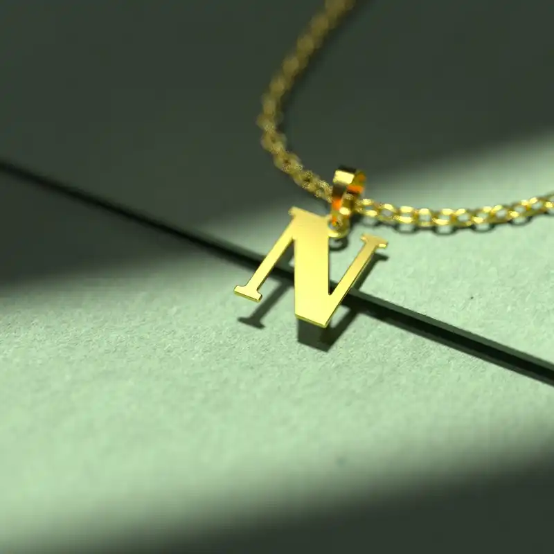 گردنبند طلا 18 عیار زنانه مدوپد مدل حرف N کد H3-1-1560