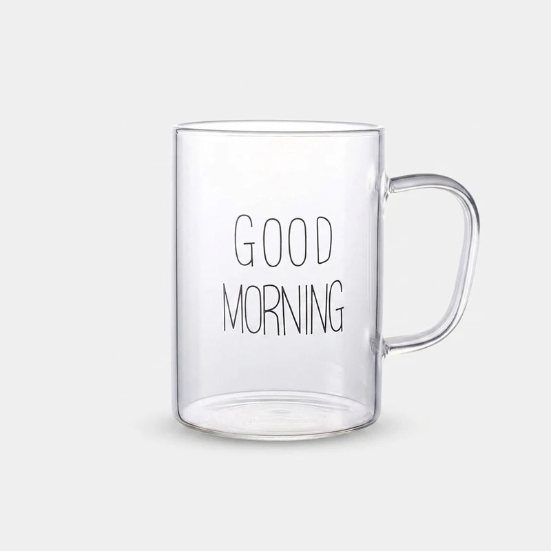 ماگ مدل شیشه ای طرح good morning