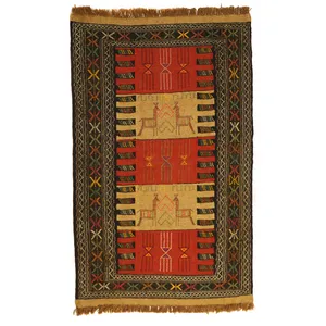 گلیم دستبافت مدل سفره کردی کد 4103516